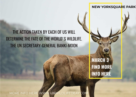 Modèle de visuel New York Square Park Ad with Deer - Card