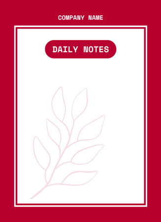 Business Meeting Bullet Points Maroon Notepad 4x5.5in Design Template