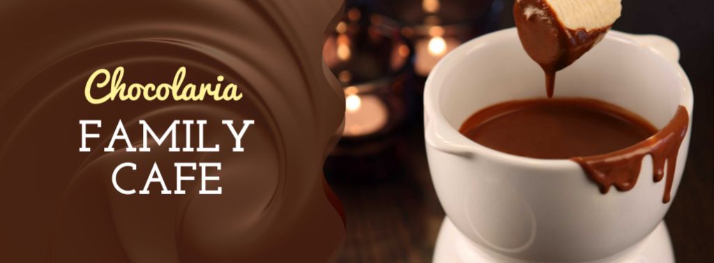 Ontwerpsjabloon van Facebook cover van Hot chocolate Fondue dish