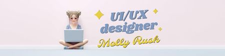 Designvorlage Arbeitsprofil des UI- und UX-Designers für LinkedIn Cover
