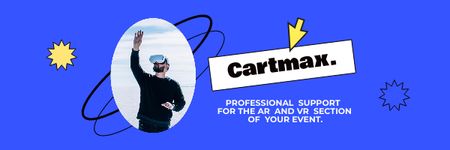 Man in Virtual Reality Glasses Email header Design Template