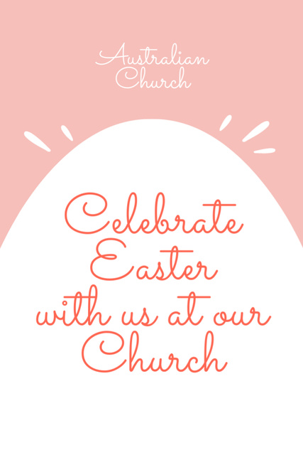 Designvorlage Church Easter Holiday Celebration Announcement in Pink für Flyer 4x6in