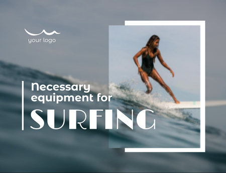 Surfing Equipment Ad Postcard 4.2x5.5in Design Template