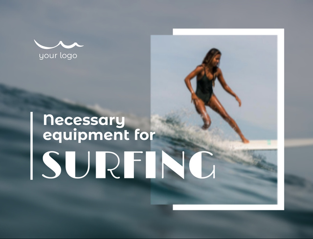 Szablon projektu Necessary Surfing Equipment Special Offer Postcard 4.2x5.5in