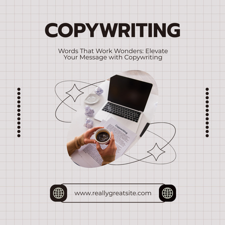 Template di design Promozione del servizio di copywriting orientato all'azione con slogan Instagram