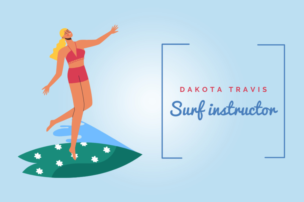 Surf Instructor Services Offer Gift Certificate Πρότυπο σχεδίασης