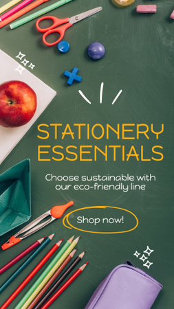 Platilla de diseño Eco-Friendly Line Of Stationery Essentials Instagram Story