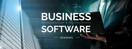 Business software Reviews Facebook cover Šablona návrhu