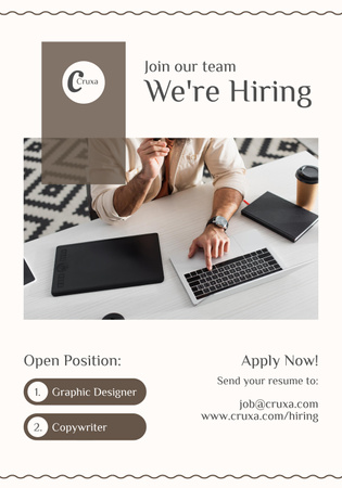 Open Positions for Creative Work in Office Poster 28x40in Design Template