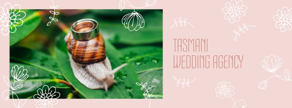 Platilla de diseño Wedding Agency Services offer with Rings on Snail Facebook cover