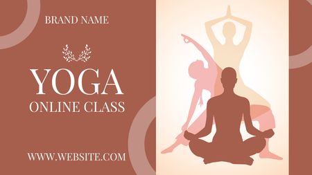 anúncio de aulas online de ioga Label 3.5x2in Modelo de Design