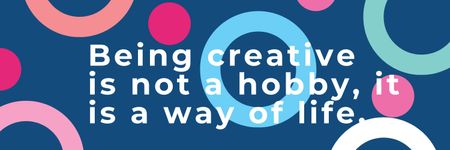 Designvorlage Zitat über kreativen Lebensstil in Blau für Twitter