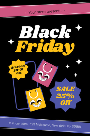 Descontos nos preços da Black Friday para comprar online Pinterest Modelo de Design
