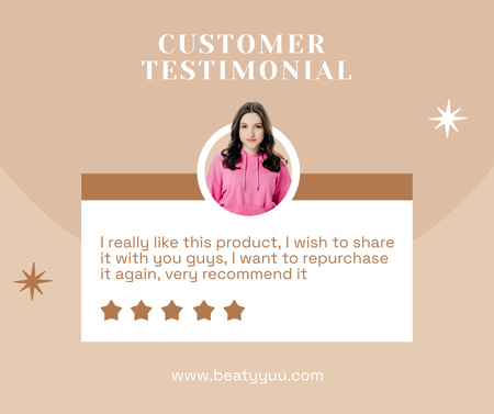 Female customer testimonial pastel Facebook – шаблон для дизайна