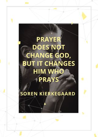Religion Quote with Woman Praying Flayer Design Template