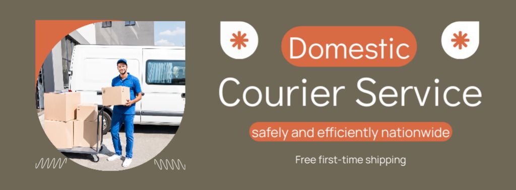 Efficient Domestic Couriers Facebook cover Design Template