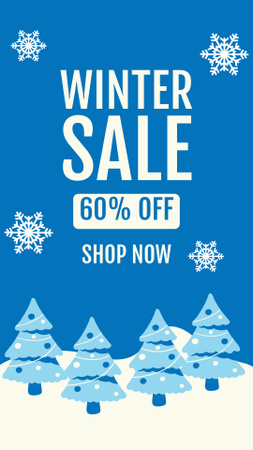 Winter Discount Sale Announcement Instagram Story Design Template