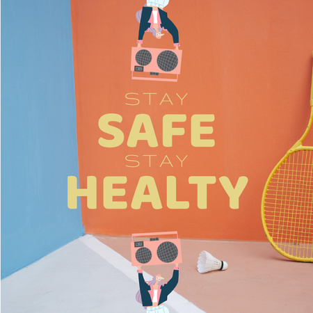 Stay Safe Stay Healthy Quotes Instagram Modelo de Design