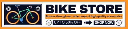 Discount in Bike Store on Orange Ebay Store Billboard Design Template