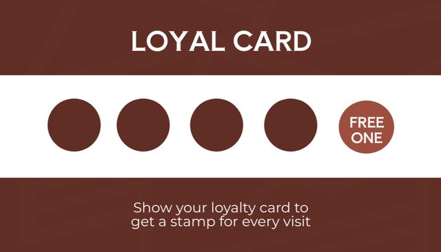Designvorlage Confectionery's Loyalty Program on Brown für Business Card US