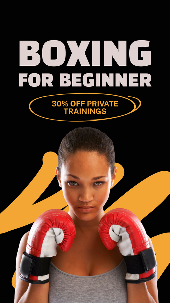 Ad of Boxing Classes for Beginners Instagram Story Modelo de Design