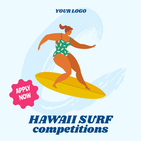 Ontwerpsjabloon van Animated Post van Surf Competitions Announcement