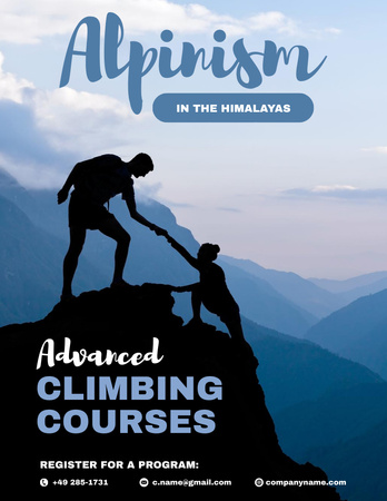 Plantilla de diseño de Climbing Courses Ad Poster 8.5x11in 