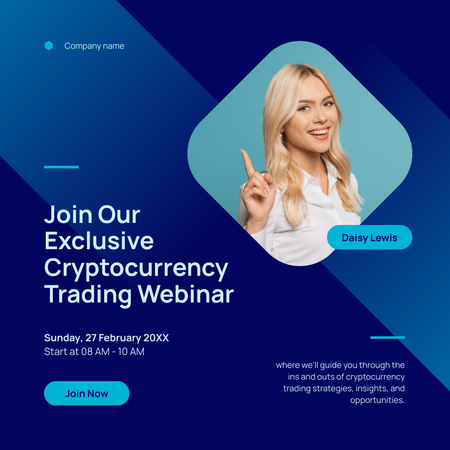 Exclusive Webinar on Cryptocurrency Animated Post Design Template