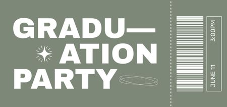 Graduation Party Announcement on Grey Ticket DL Tasarım Şablonu