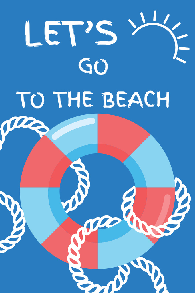 Summer Trip Offer with Floating Ring in Blue Pinterest Šablona návrhu