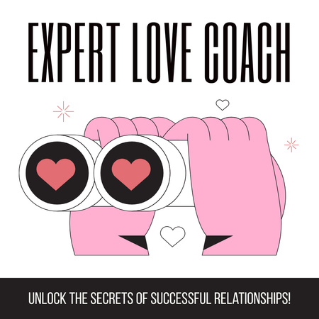 恋愛関係を成功させるためのプロの恋愛コーチ Instagram ADデザインテンプレート