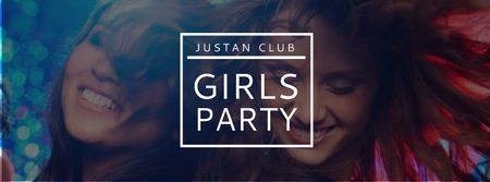 Designvorlage Girls Party Announcement with Women in Nightclub für Facebook cover