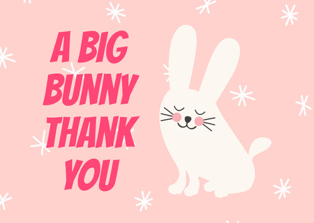 Ontwerpsjabloon van Card van Cute Bunny with Thankful Phrase