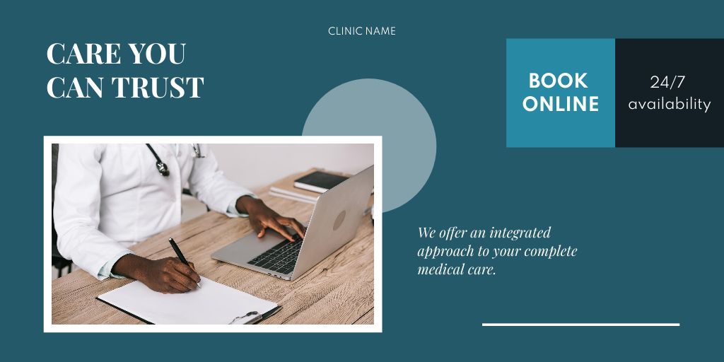 Healthcare Service Online Booking Offer Twitter Design Template