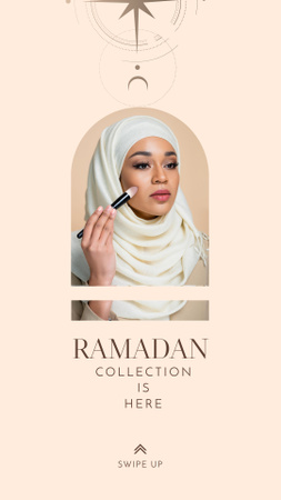 Ontwerpsjabloon van Instagram Story van Ramadan collectie verkoopaankondiging met cosmeticaproduct