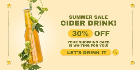 Summer Sale of Cider Twitter Design Template