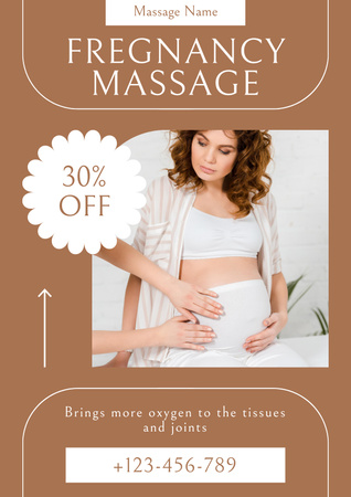 Discount on Massage Services for Pregnant Women Poster Design Template
