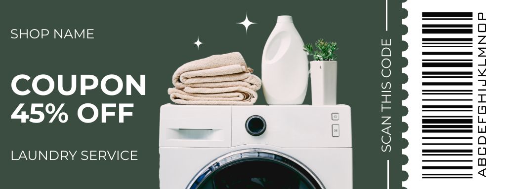 Offer Discounts on Laundry Service Coupon Šablona návrhu