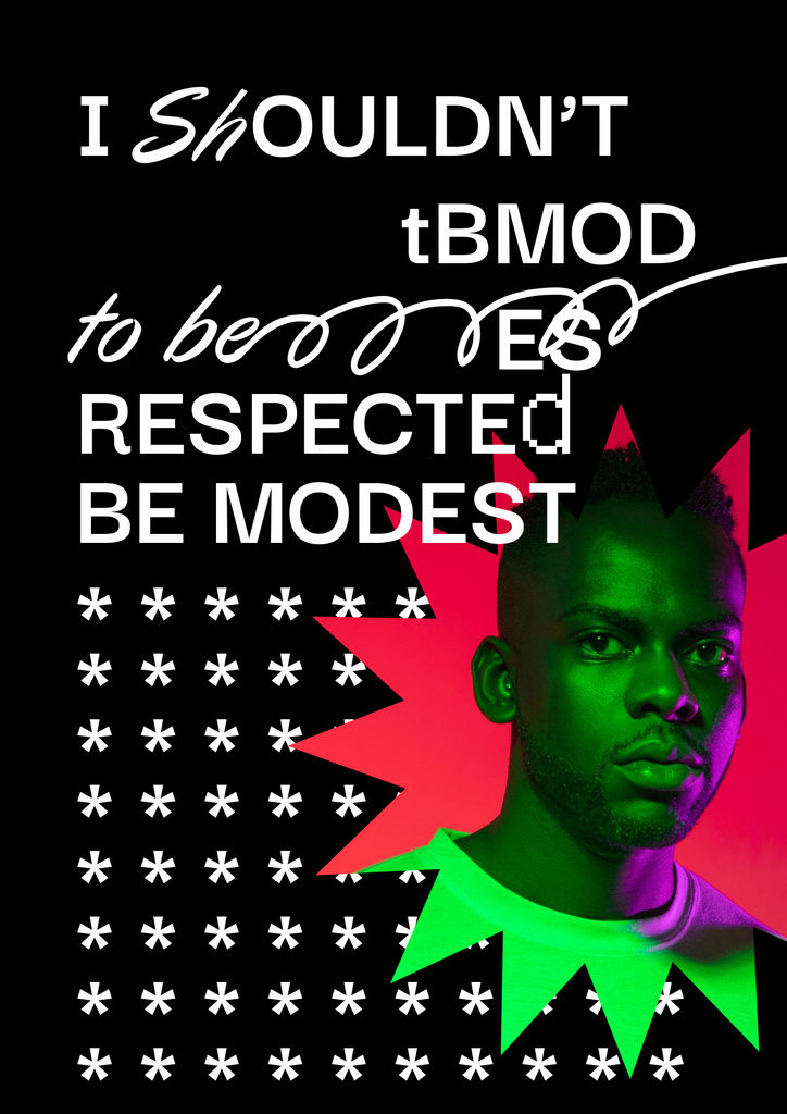 Protest against Racism with Young African American Man Poster – шаблон для дизайна