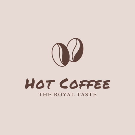 Hot Coffee with Royal Taste Logo 1080x1080px Design Template