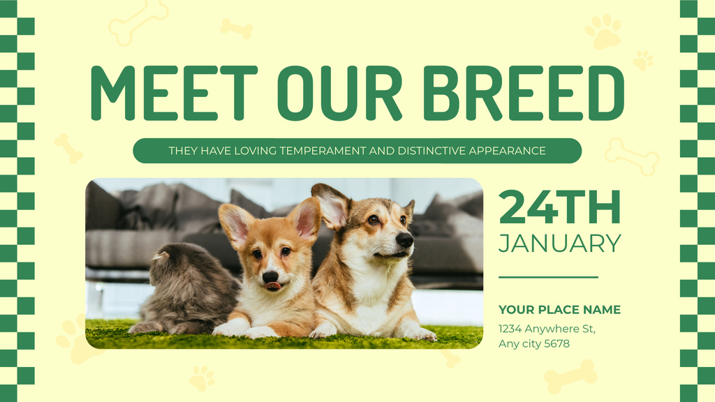 Reliable Kennel Introducing Cat And Dog Breeds FB event cover Design Template