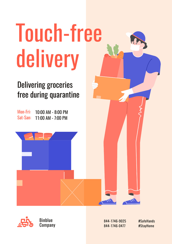 Touch-free Delivery Services Poster – шаблон для дизайна