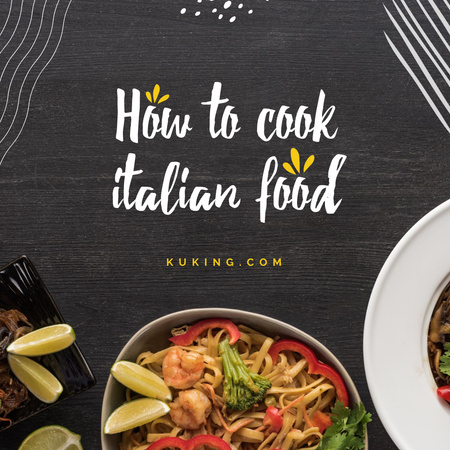 Ontwerpsjabloon van Instagram van Italian Food Recipes Ad