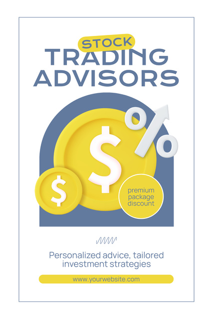 Plantilla de diseño de Stock Trading Advisor Ad with Dollar Sign Pinterest 