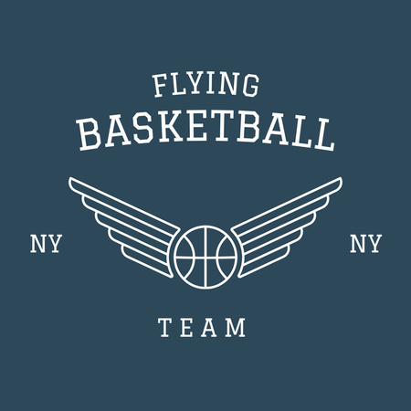 flying basketball team logo design Logo Tasarım Şablonu