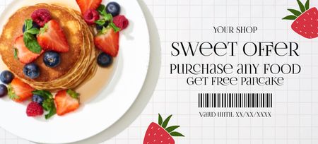 Sweet Pancakes Discount Coupon 3.75x8.25in Design Template