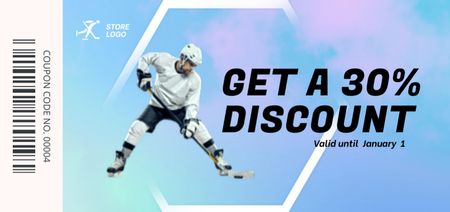 Platilla de diseño Hockey Training Promotion with Player in Uniform Coupon Din Large