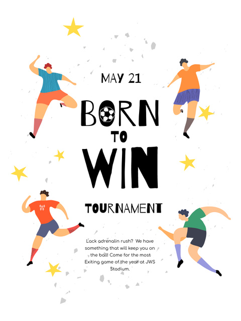 Platilla de diseño Football Match Event with Players Poster US