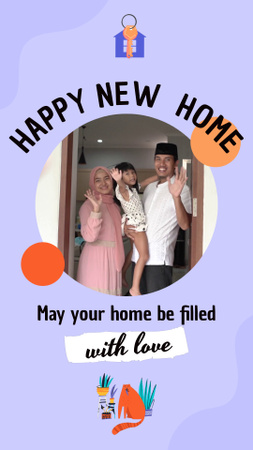Lovely Wishes And Congrats On New Home Instagram Video Story Design Template