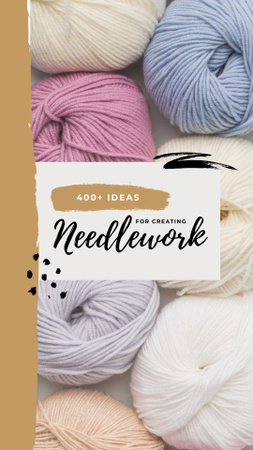 Colorful Threads for Sewing and Knitting Instagram Story Design Template
